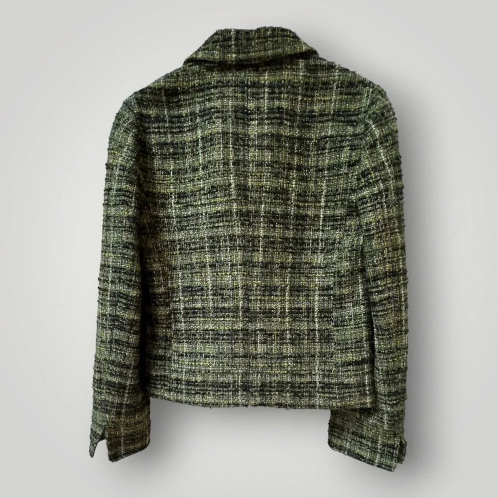 J.Crew Green Tweed Wool Blend Blazer Jacket Size 6 NEW!